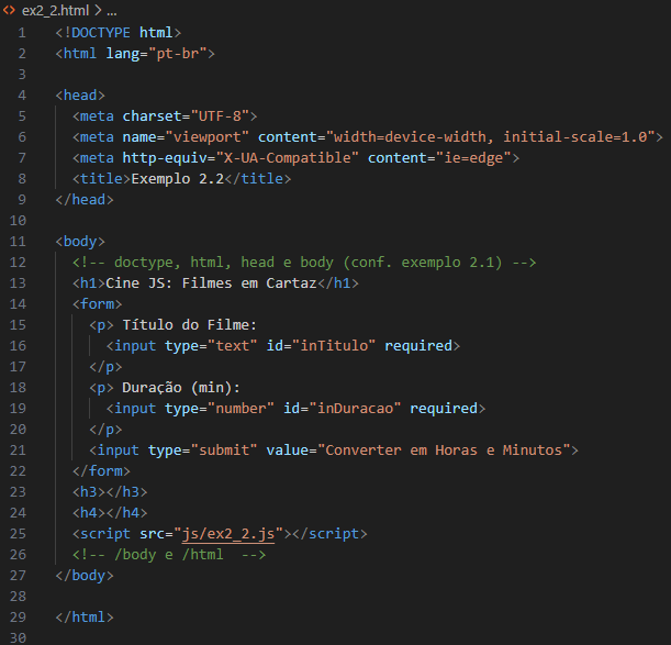 imagem do código HTML