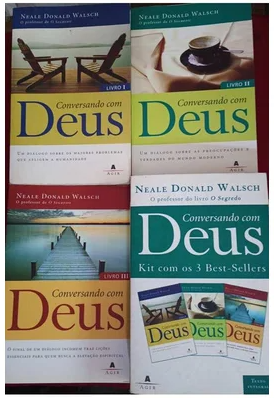 Capa dos três livros da série Conversando com Deus.