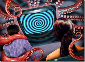 tv hipinotizando as pessoas